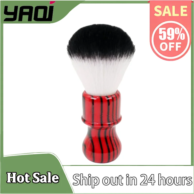 

Мужская помазок для бритья YAQI Evil Zebra с узлом 26 мм — синтетические волосы, черная и красная ручка, профессиональная борода для путешествий