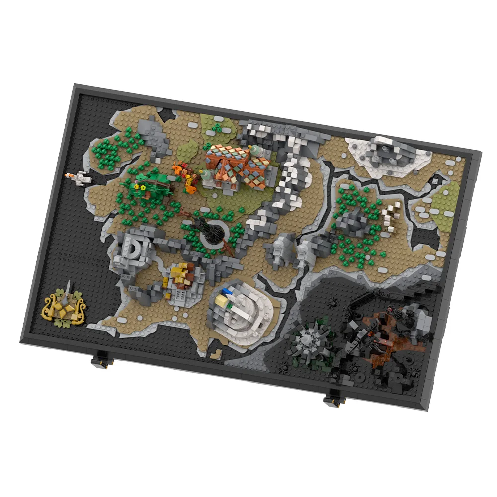 

MOC Rings Middle Earth Map Bricks Model Science Fiction Movies Rings Map Building Blocks DIY Assembly Toys Kids Birthday Gifts