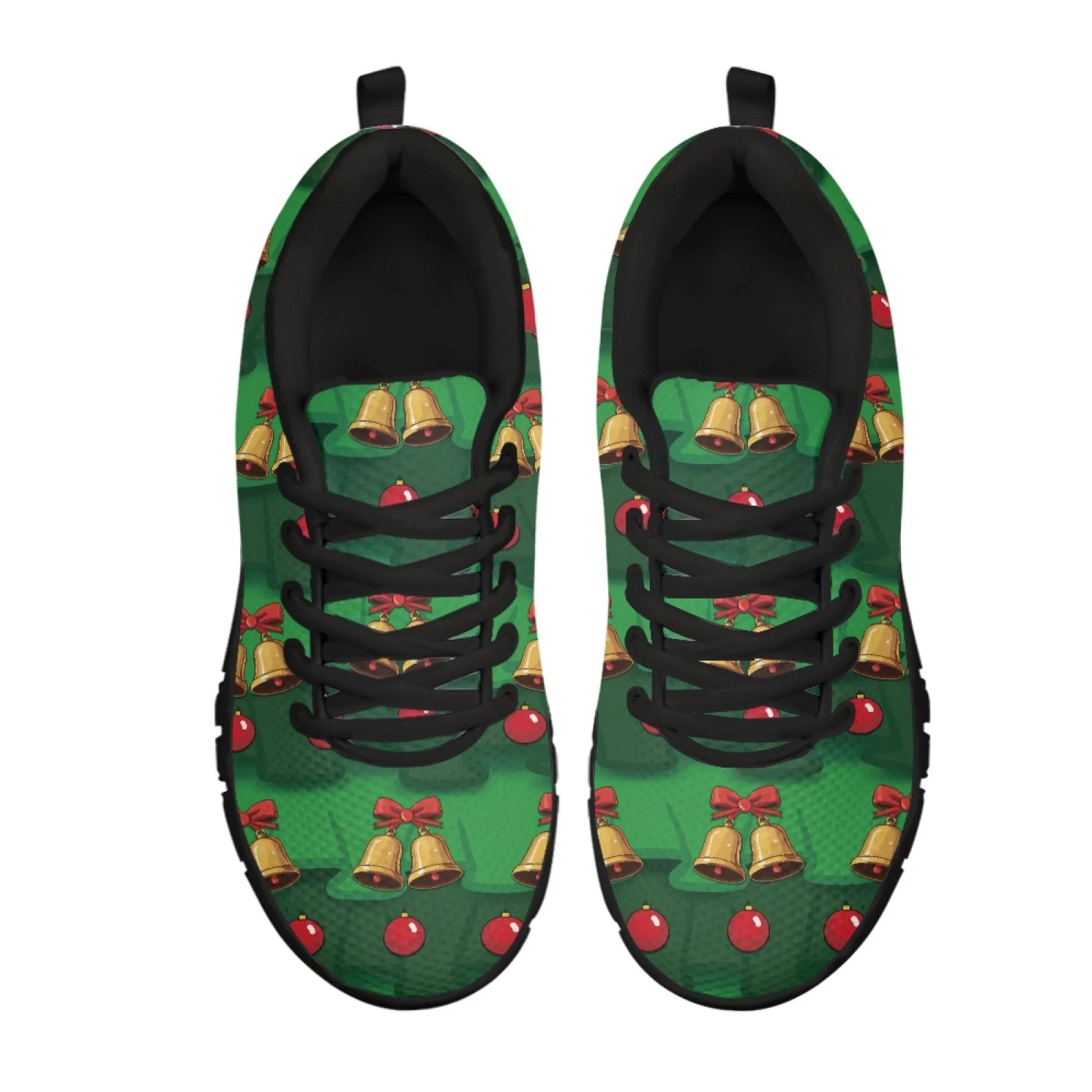 Coloranimal Green Bell Women Shoes for Nurses Standing All Day Non-Slip Sole Lightweight Running Sneakers for Outdoor