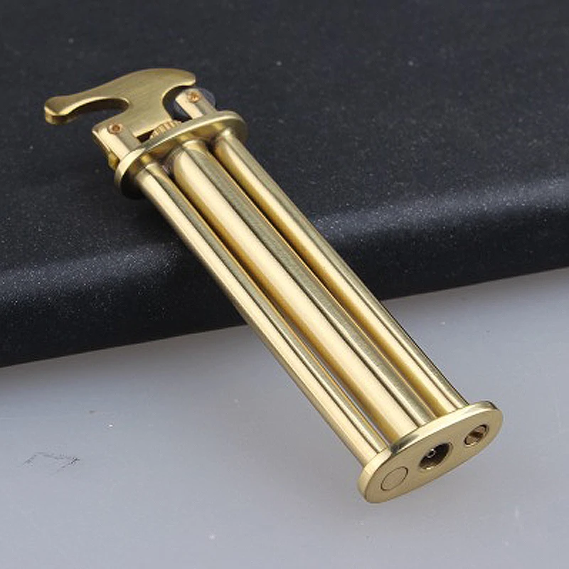 Jifeng Slim Brass Gas Briquet Grinding Wheel Flame  Butane Cigarette Isqueiro 75*20*10mm Gift