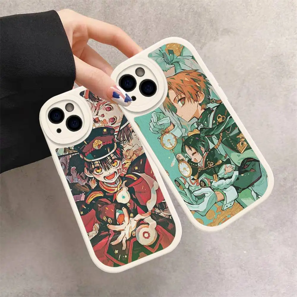 Classic Vintage Cute Hanako Kun Anime Leather Phone Case For IPhone 16 15 14 13 12 11 Pro Max Plus Shockproof Cover