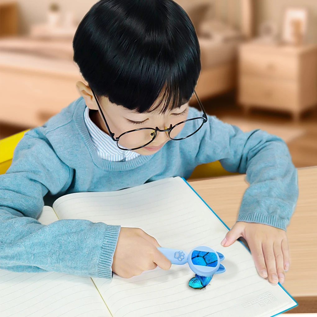 Children Microscope 2 inch Pocket Microscope Portable Electric Digital Magnifying glass with 8LEDs STEM Microscope Outdoor Gift