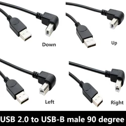 30-150cm USB 2.0 A male to USB B male B type BM up and down left and right corner printer scanner 90 degree cable BM angle cable
