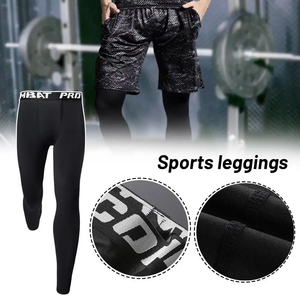 Single Leg Basketball Leggings Men Compression Pants Long Tights Pants Sports Training Running Leggings Fitness Pant Basket N9S1