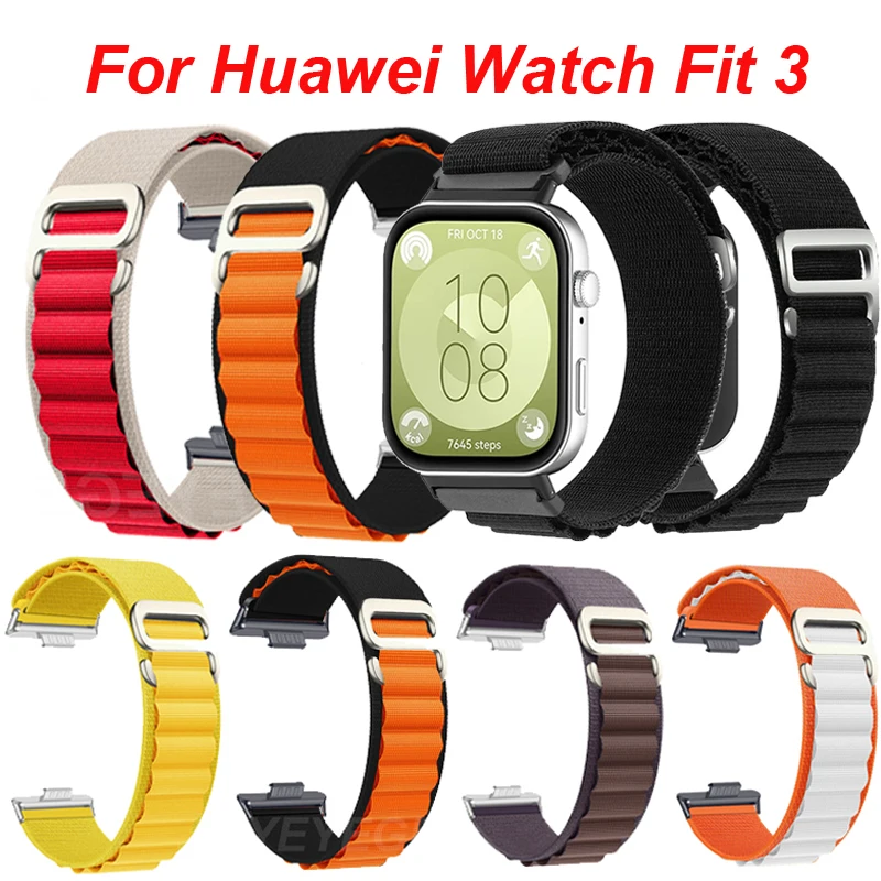 Alpine Loop Band For Huawei Watch Fit 3 Strap Nylon SmartWatch Strap Sport Watchband For Huawei Watch Fit 3 Replacement Bracelet