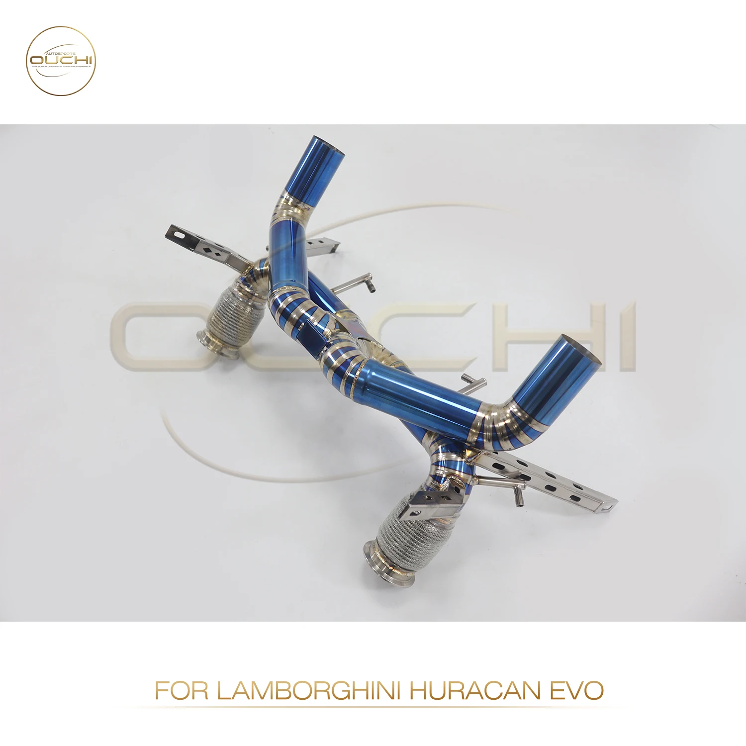 

OUCHI Factory Direct Sales Catback for Lamborghini Huracan EVO Tecnica Titanium Car Exhaust Without Valve With OPF Blue