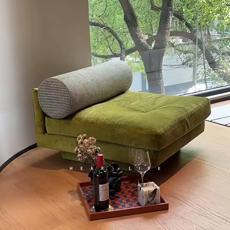 Pastoral Minimalist Design Niche New Single Leisure Sofa Chair Forest Matcha Green