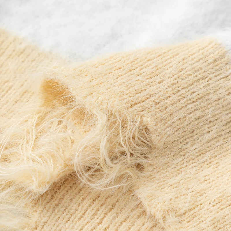 الخريف غامض متماسكة سترة لطيف الكرتون القط نمط البلوز فضفاض دافئ فروي البلوز 2025 الشتاء ملابس تريكو غير رسمية القمم الملابس