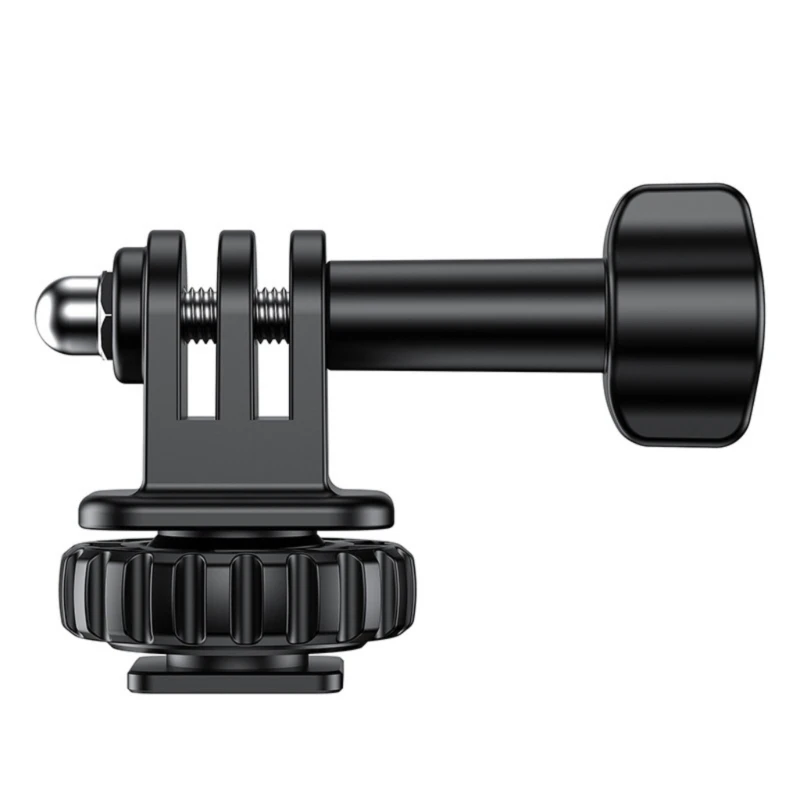 Sports Camera Cold Shoe Mount Adapter 180° Adjustable with 1/4 Inch Screw Hole Tripod Mount for GoPro Hero 12/11/10/9