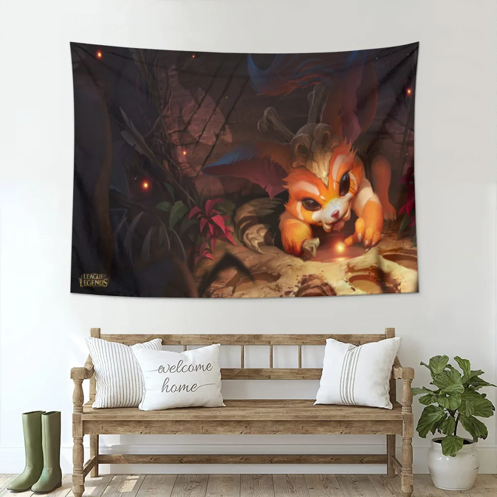 Hot-Game-League-Of-L Tapestry  Room Décor Aesthetic Home Decoration Bedroom Wall Art