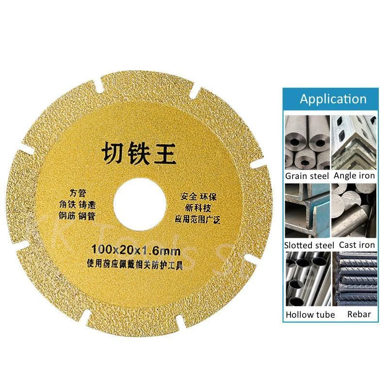 Imagem -06 - Discos de Corte Grupo Diamante Saw Blade Metal Brazing Ferro Rebar Angle Grinder Disk Cortar Ferramenta Roda 100 mm Aço Inoxidável