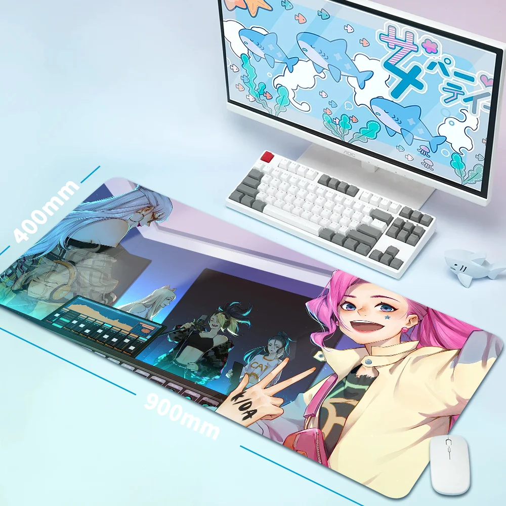 Stampante 3D calda fai da te personalizzato Hentai LOL KDA ALL OUT sexy girl Mouse pc gamer Pad grande escritorio bureau tappetino per mouse in gomma seraphine