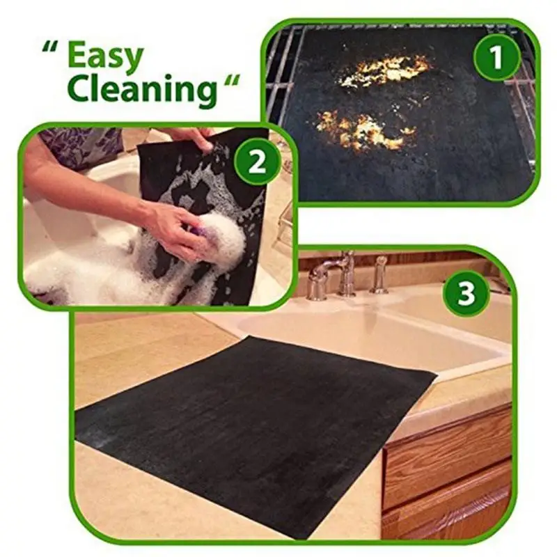 60 X 40 CM 2 PC Large Non Stick Oven Liner Reusable Dishwasher Safe Baking Spill Mats Barbecue Grill Mat kichen Accessories