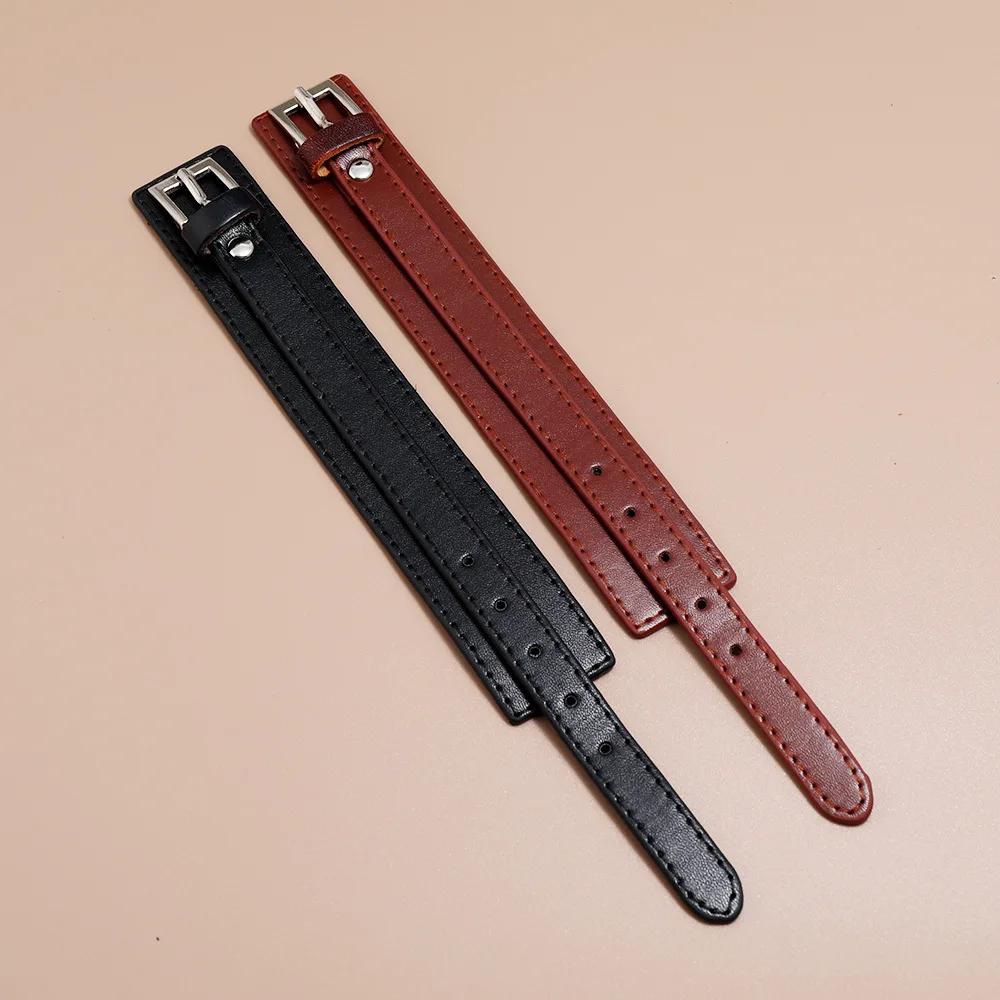 Punk Style Genuine Leather Bracelet for Hand Wrist Wristband Men Woman Watch Strap Couple Jewelry Gift view 5