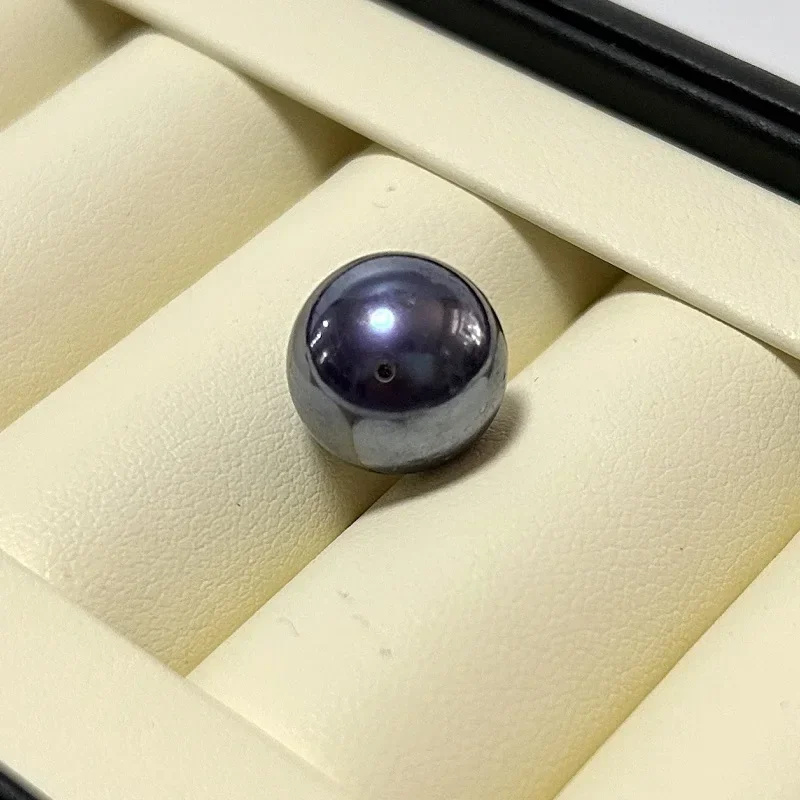 

Fulldrilled Loose Pearls 12-13mm Round Sea Black Purple Beads DIY Pendant Necklace for Women Fine Wedding Party Jewelry Gifts