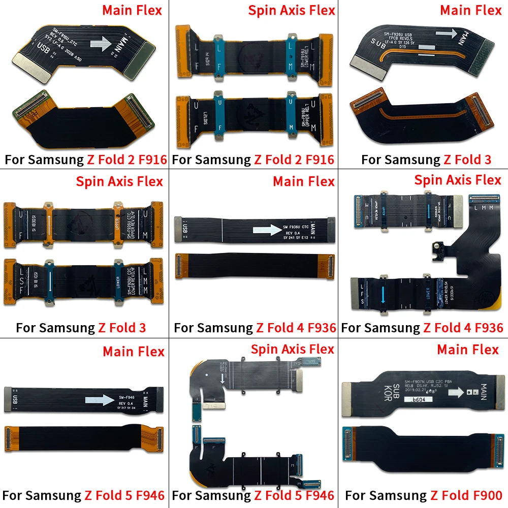 New Spin Axis Flex For Samsung Z Fold 1 2 3 4 5 MainBoard Connector LCD Display USB Flex Cable For Samsung Z Flip 1 2 3 4 5