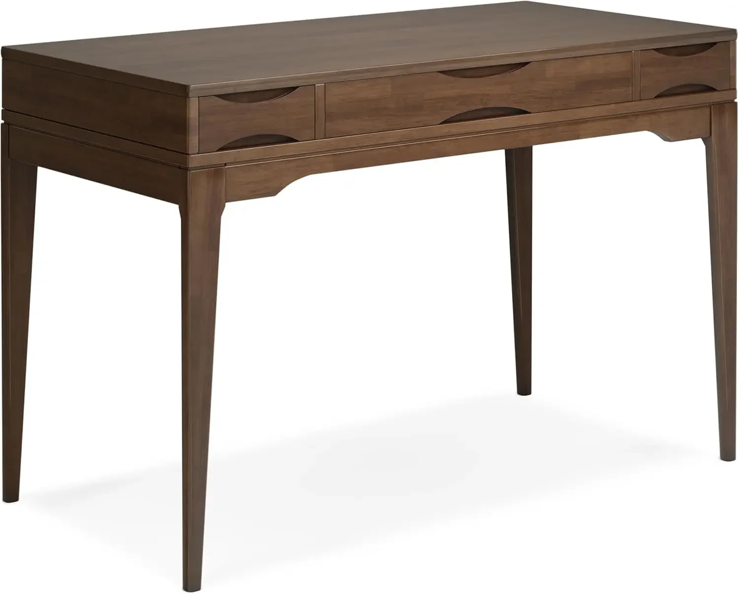 SIMPLIHOME Harper solid wood walnut brown modern 48 inch wide small table, suitable for office desks and study desks