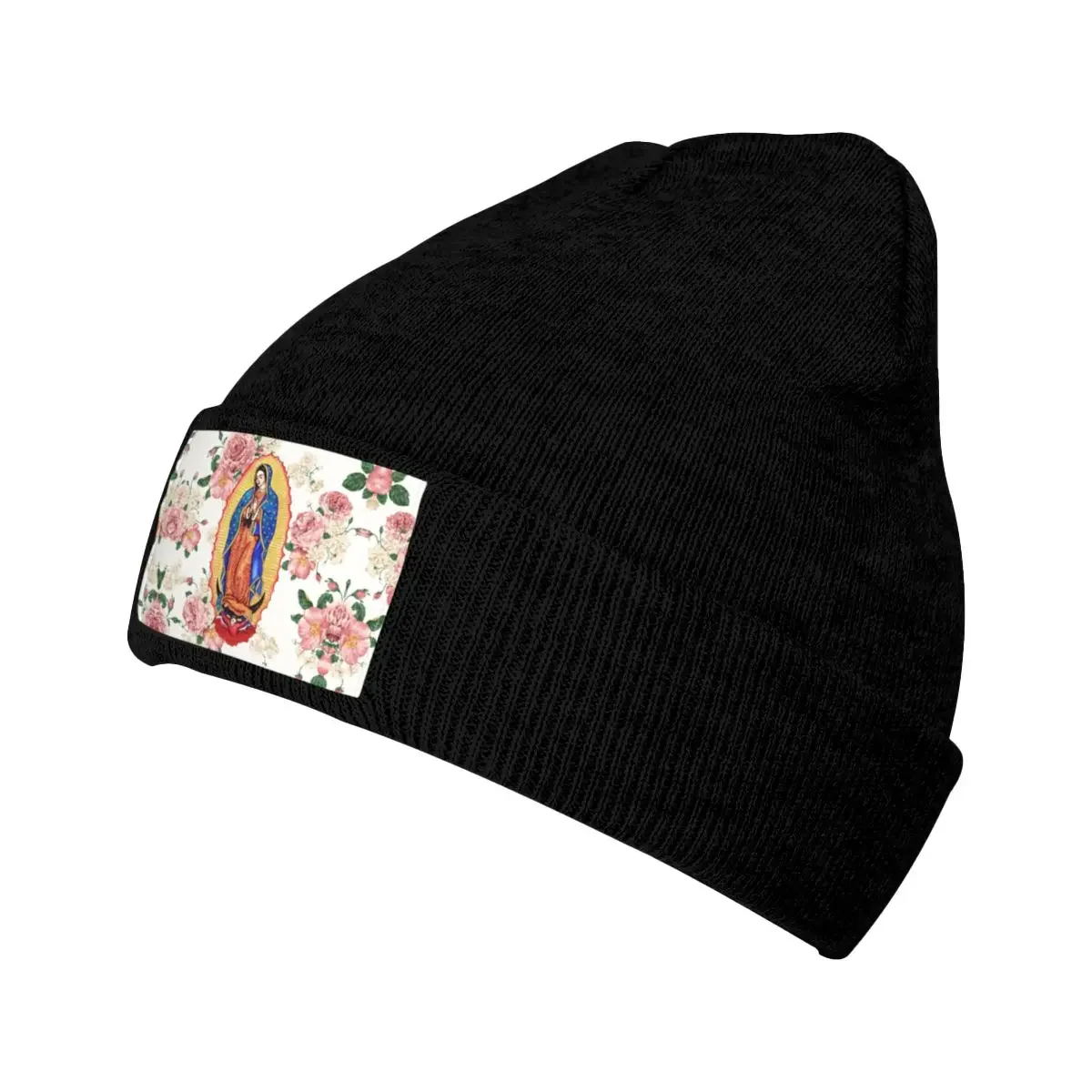 Virgin Of Guadalupe Skullies Beanies Caps Hip Hop Winter Warm  Knitted Hat Adult Unisex Mexico Catholic  Mary Bonnet Hats