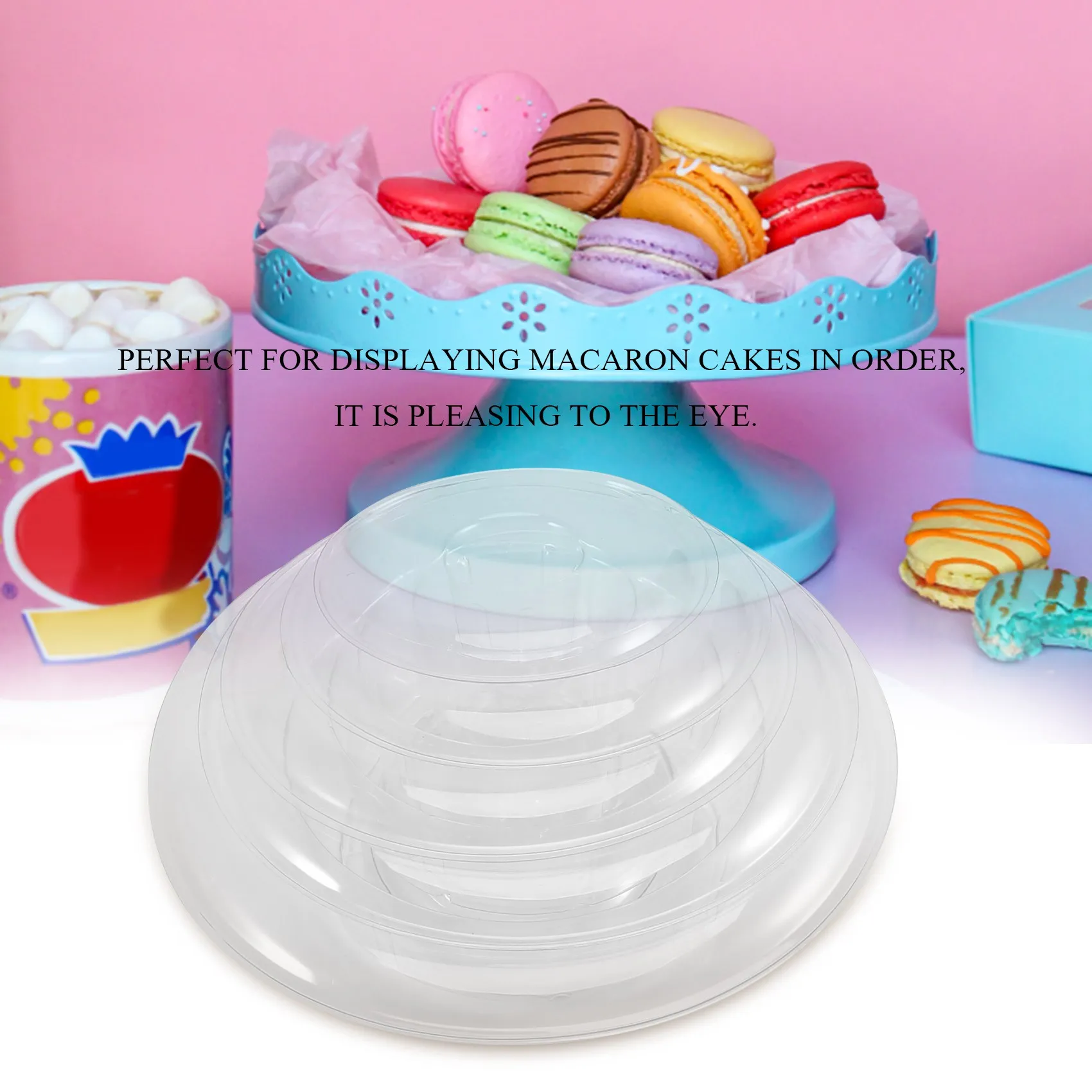 Y42A-Round 6 Tier Macaron Tower Cake Stand Cupcake Macaroons Display Rack Holder Tools Wedding Decoration Easter Party Supplies