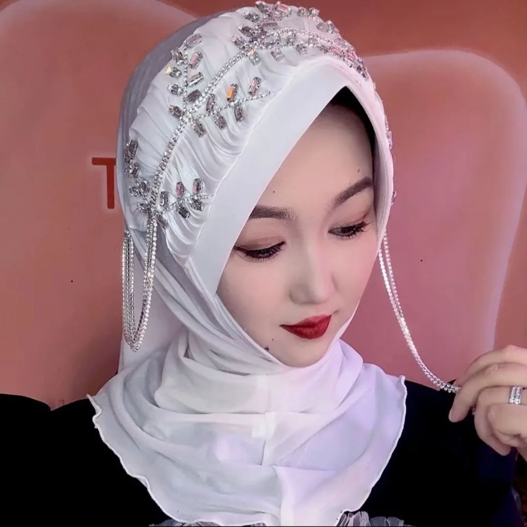 

Hijab Muslim Women Shawl Headscarf Freeshipping Luxury Tassels Scarf Malaysia Prayer Kufi Islam Saudi Arabia Fashion Pearl 05272