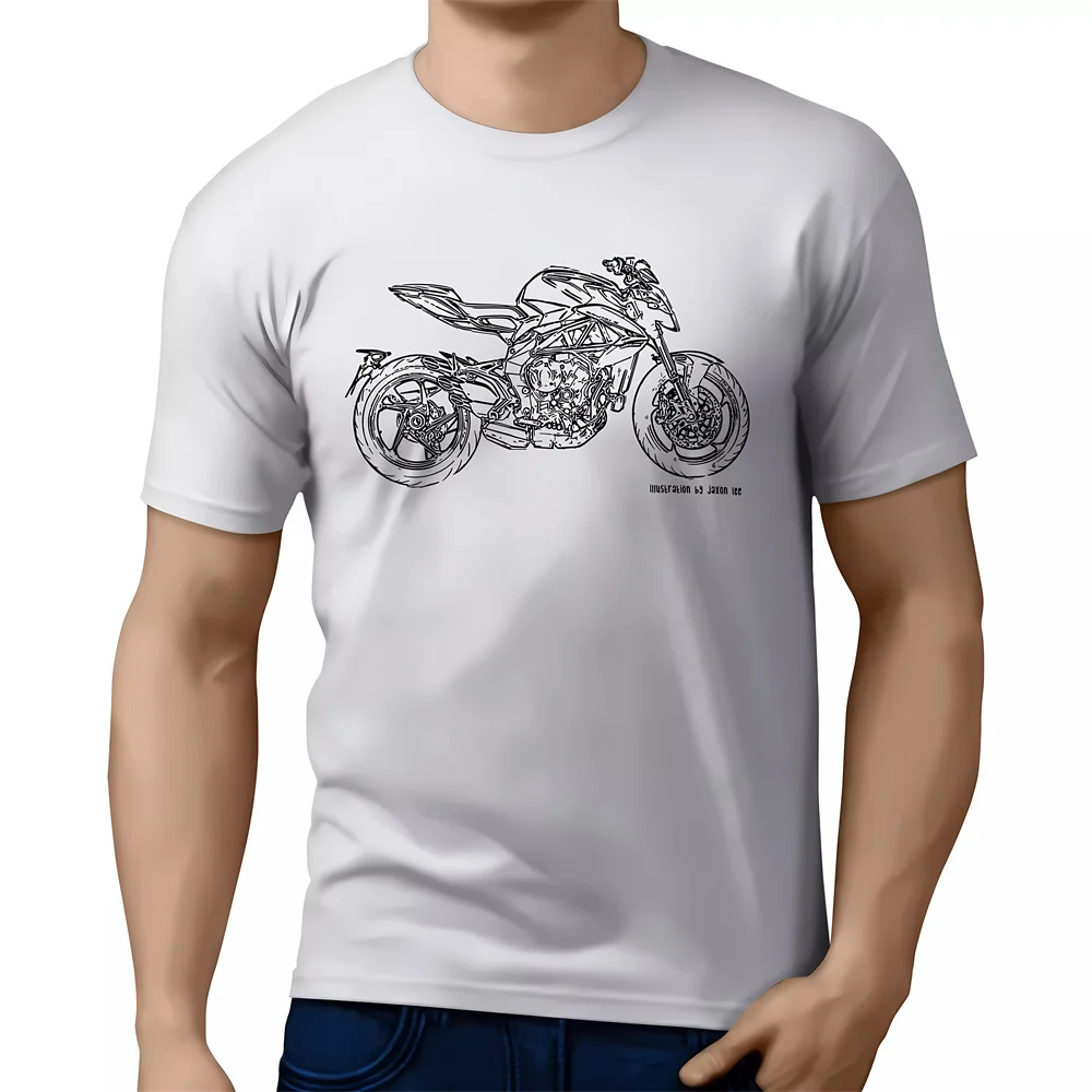 2024 new MOTORCYCLE  T Shirt Pure Cotton Clothing Leisure Short Sleeve O Neck Cool Tee For A  Brutale 800 2016 Motorbike Fan