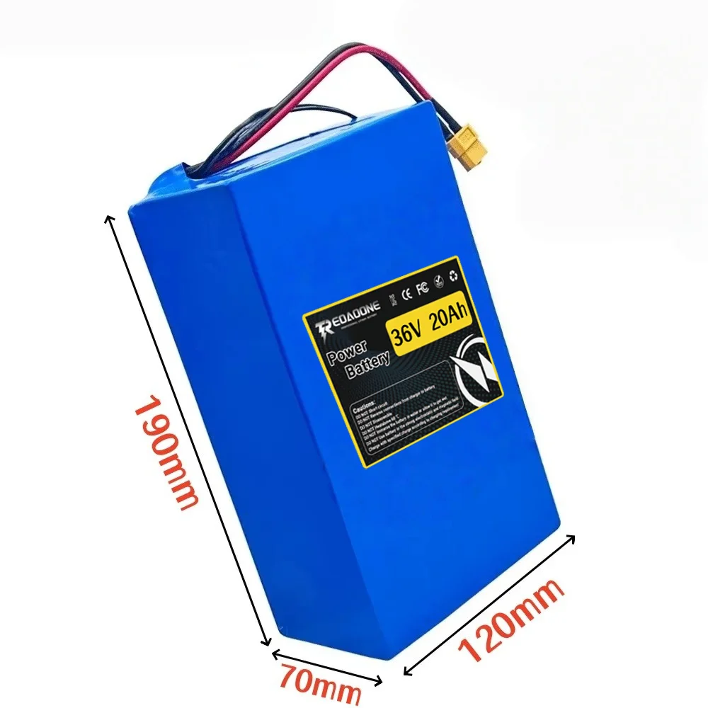 36V 20Ah 10S6P 18650 Li-ion Battery Pack High Power Built-in BMS Rechargeable Lithium Battery for Scooter/Bicy Batteria.