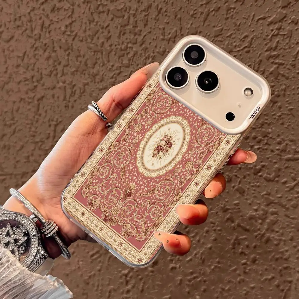

Red Persian design Phone Case case for iPhone17 16 15 14 13 12 11 Pro/ Max/Plus shock-proof rear cover anti-fingerprint