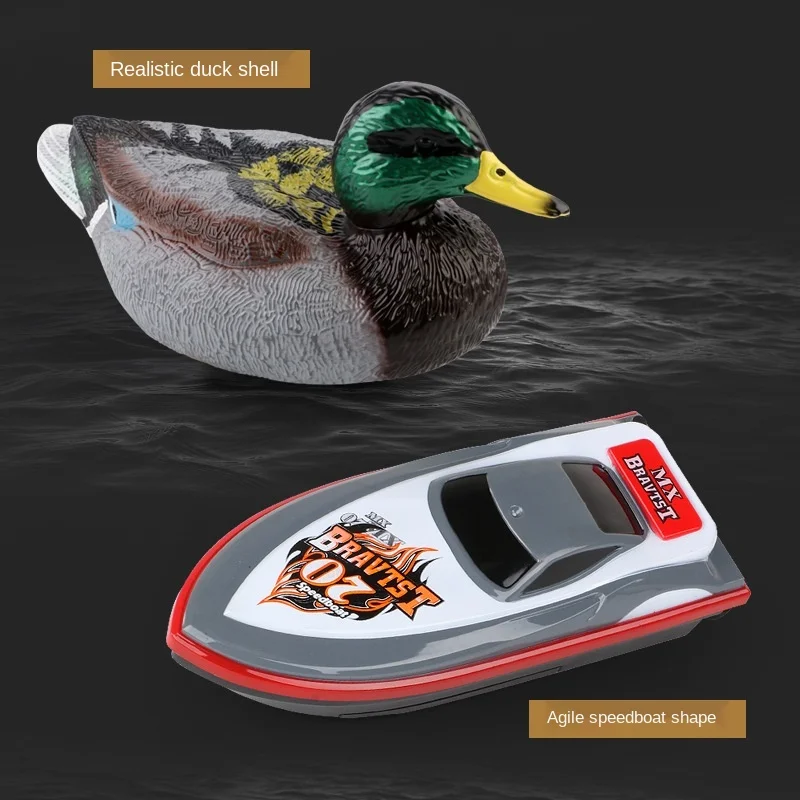 2.4G RC Simulation Duck Rechargeable Remote Control High Speed Speedboat Outdoor Water Creative Animal Model Ship Kids Toy Gift