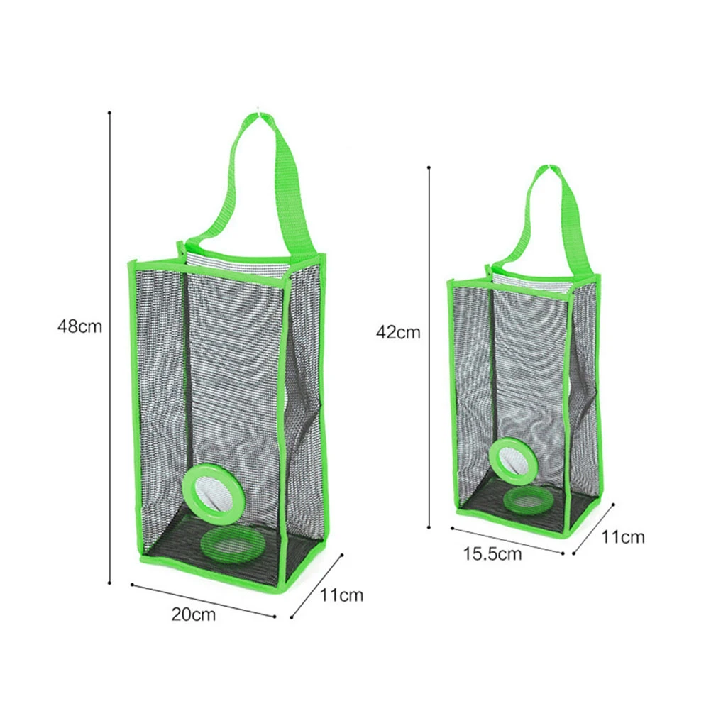 

Mesh Kitchen Storage Bag Hanging Dispenser Trash Organizer Garbage Saver Wall Mount Reusable Storage Solution Mesh Bag