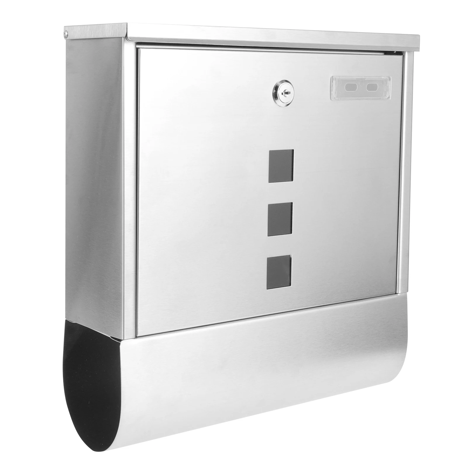 

Mailbox with Lock Stainless Steel Wall Mounted Boxes for House Newspaper Office Silver