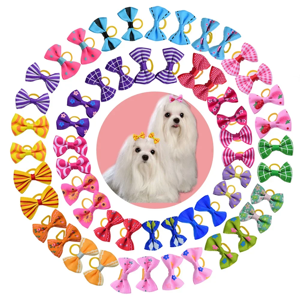 Small Dog Grooming Rubber Bands, Pet Headwear, Acessórios Dog, Mix Colors, Pet Fornecedor, 10 pcs, 20pcs