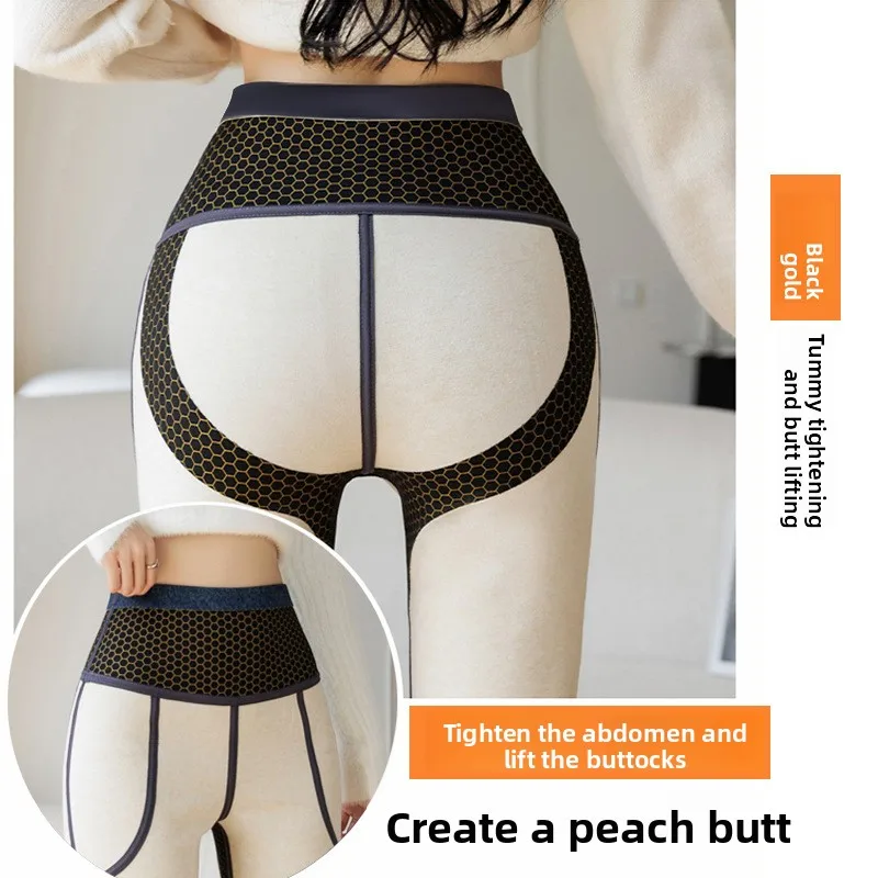 Herbst Winter Fce Gefüttert Ausgestellte Yoga Hosen Damen Oberbekleidung Hohe Taille Bauch Kontrolle ket arkskin Hosen Casual Hosen