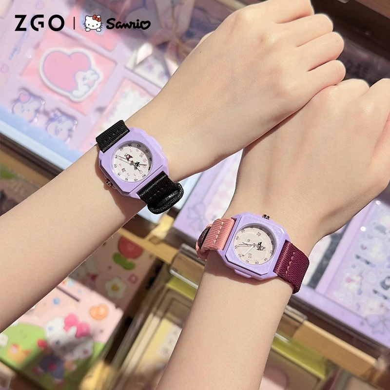 Sanrio Co-Branded Watch Female Students Stainless Steel Fashion Cute Cartoon Waterproof Quartz Watch Tiktok Small Red Book Gifts