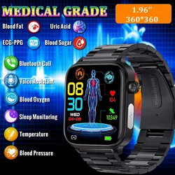 Reloj inteligente de grado médico para hombre, pulsera para Android, Xiaomi, Ios, glucosa en sangre, oxígeno, Lipidos, llamadas de salud, novedad de 2024