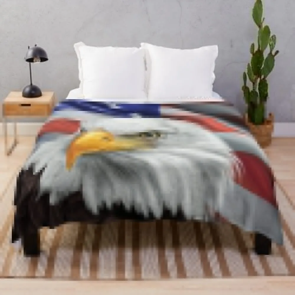 Patriotic American Eagle and Flag Throw Blanket sofa bed blankets ands Soft Big Sofa Quilt Blankets