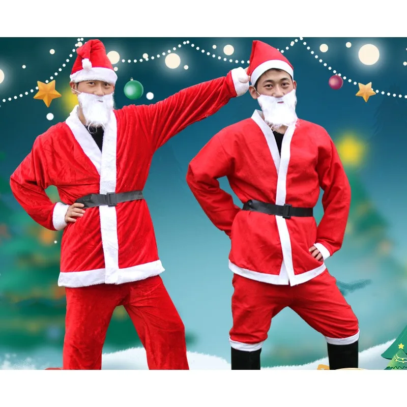 New Santa Claus Costumes Adult Costumes for Men and Women in Europe and America Show Clothes and Dress Up