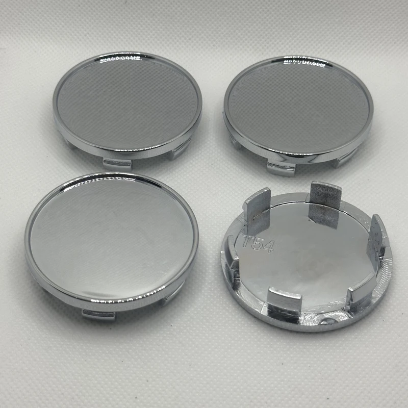 4Pcs/Set 54mm Car Wheel Center Hub Caps Wheel Rim Hubcap Black Silver ABS Hubcap Dust-proof Covers Car Modification Accessories