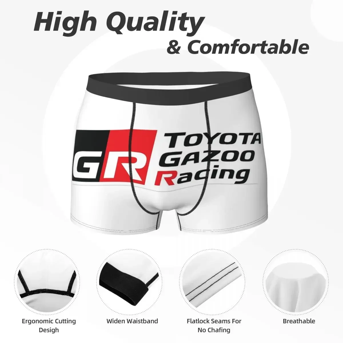 Celana dalam celana pendek Boxer GR Logo Gazoo Racing GR Olahraga (1) celana dalam pria ventilasi pakaian dalam untuk hadiah pacar laki-laki Homme