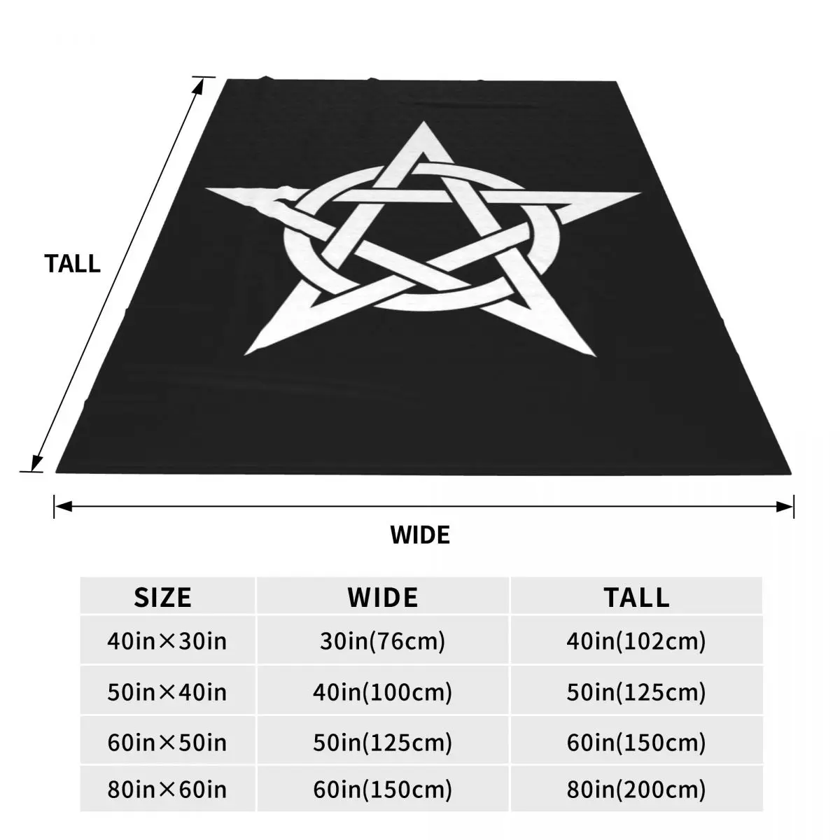 Pentagram In Black And White Blankets Soft Warm Flannel Throw Blanket Bedspread for Bed Living room Picnic Travel Home Couch