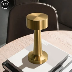 Retro Table Lamp Metal Touch Decor for Bar Coffee Table Restaurant Decoration Light Desktop LED Rechargeable Night Light Bedroom