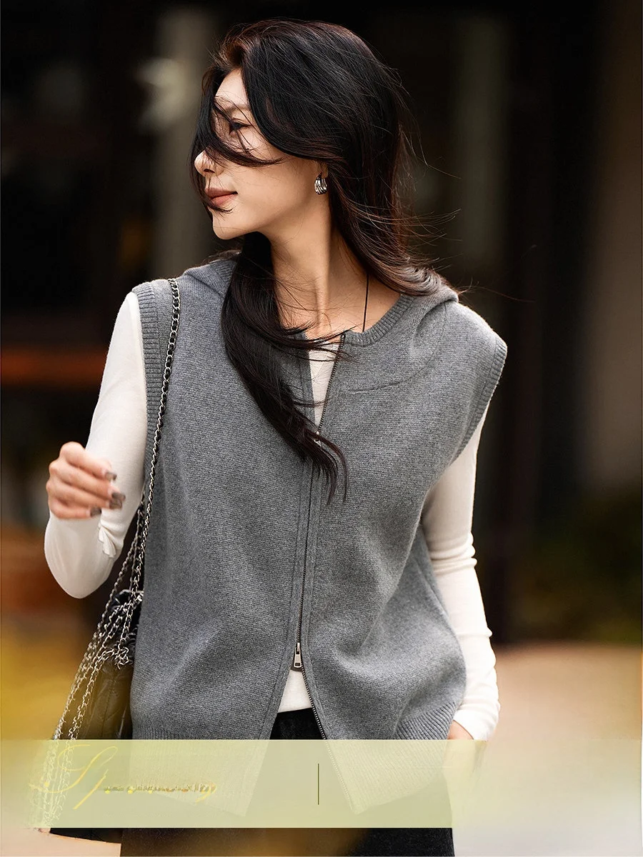 

Ele Sle Knitted Wool Camere Hoodie Svel Cardigan Women's New Faion Soft Warm ZHZH8679AG Spring Autumn