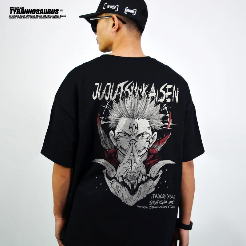 

Japanese Anime Joint Jujutsu Kaisen Spell Back To Fight Short-sleeved T-shirt Printing INS Comfortable and Breathable