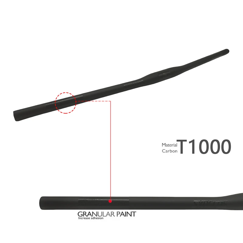 Mattschwarzer Carbonfaser-Mountainbike-Lenker MTB-Lenker Fahrradteile 31,8mm Rise/Flacher Lenker 600mm - 780mm – Detail 4