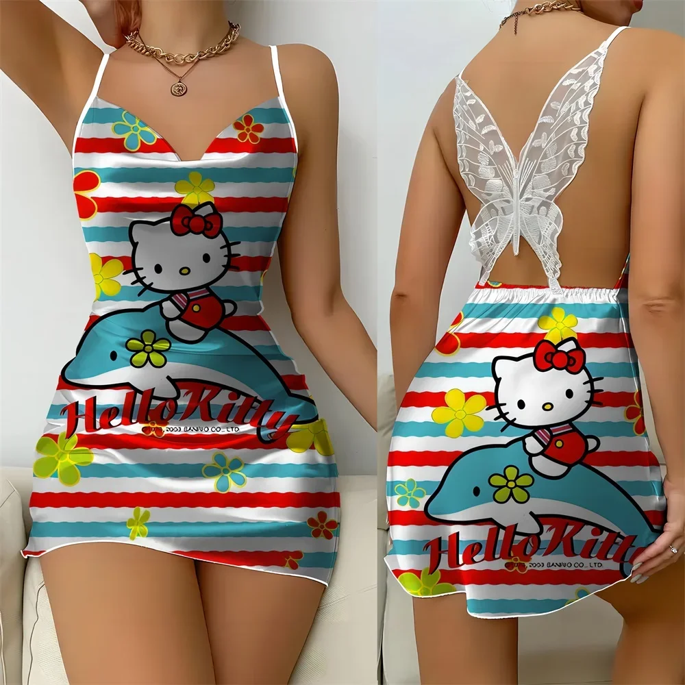 

2024 Summer Nightgowns for Women Sexy Sleevesless Women's Sleepwear Fashion New Women's Nightgown Cartoon Pattern Mickey Pajama
