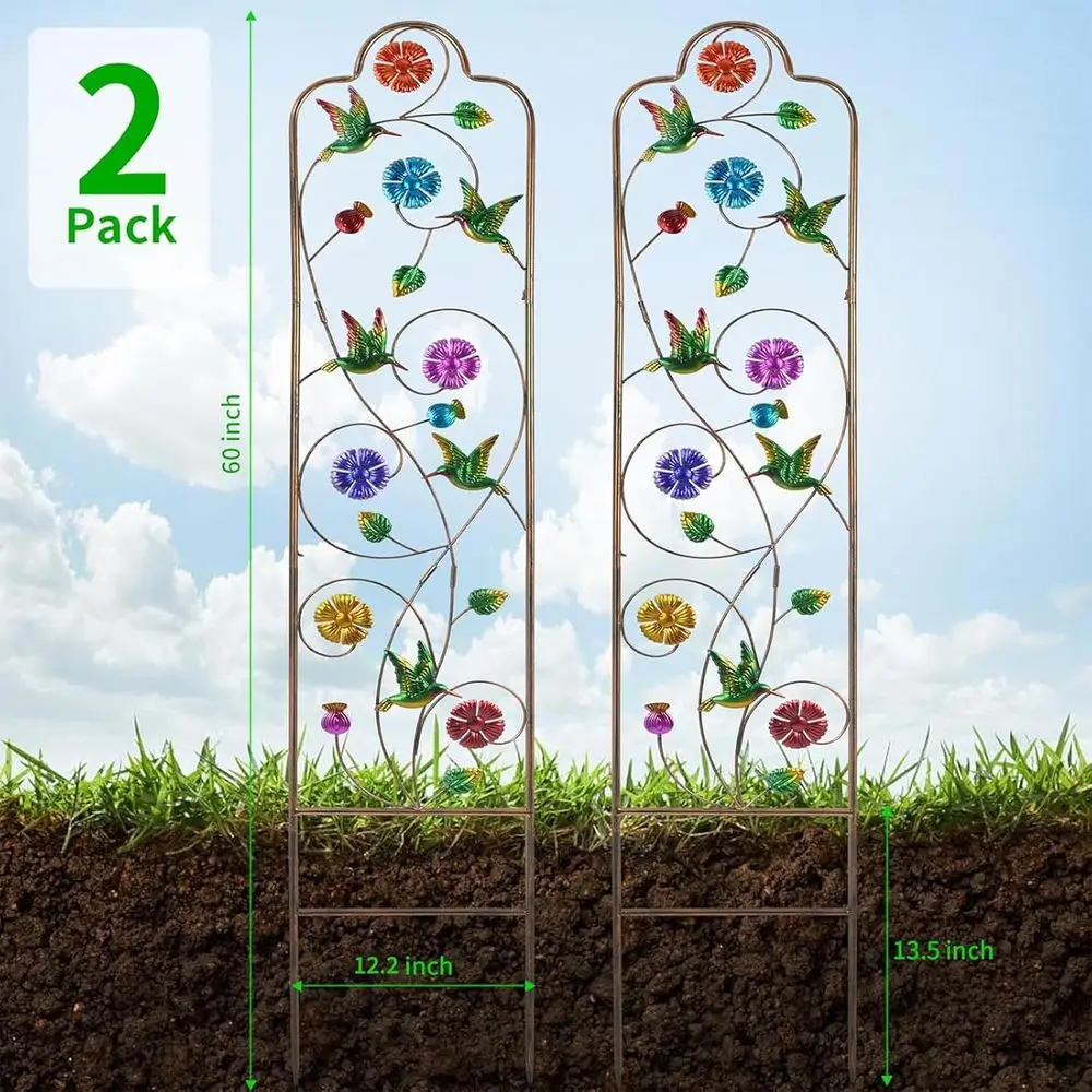 Metal Garden Trellis Arches for Outdoor Plants, 60 High x 12 Wide, Ideal for Roses, Vines, Flowers, and Vegetables Support