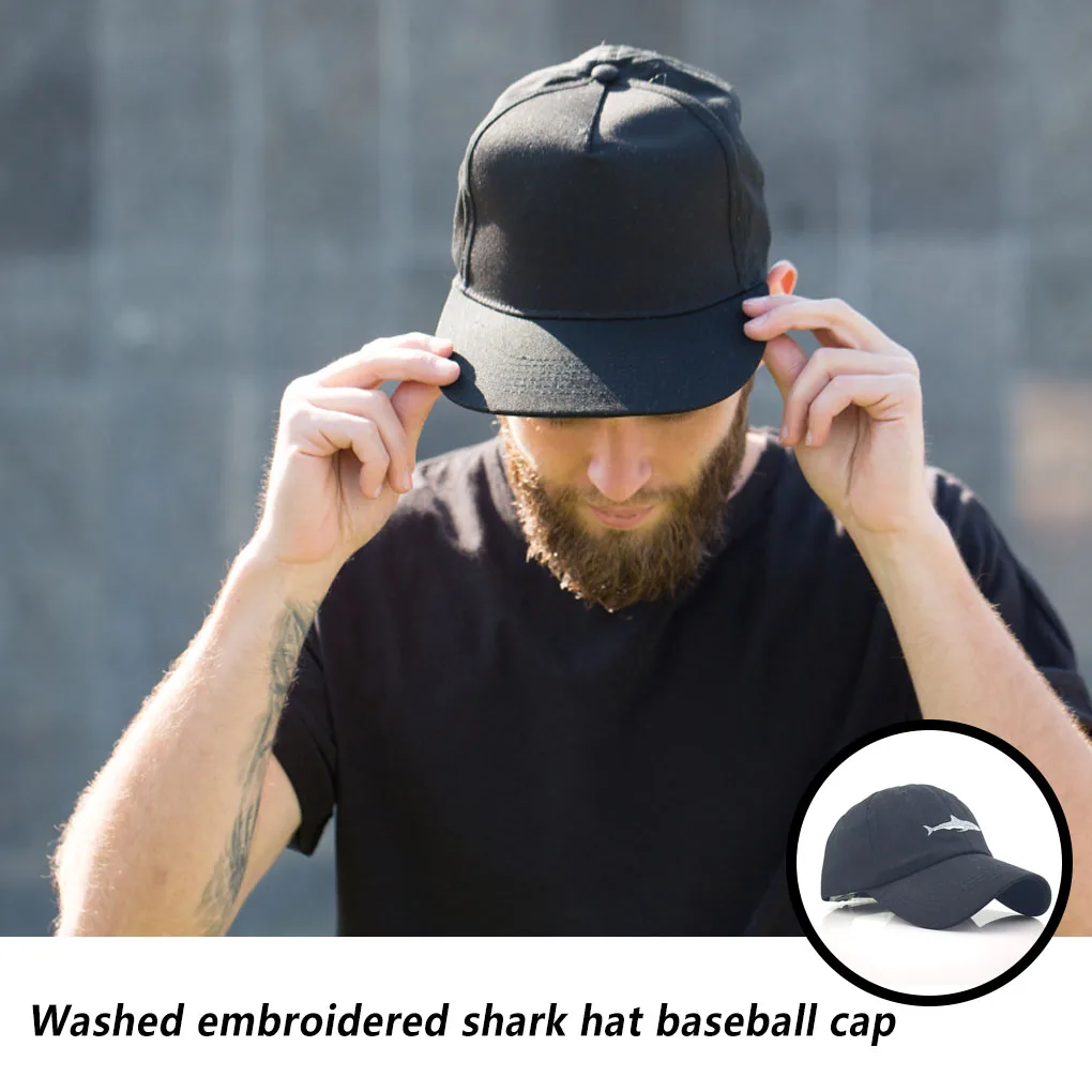 Cotton Shark Baseball Cap Men Women Embroidery Sports Hat Sun Hat Hip-Hop Boy Girls Baseball Hat