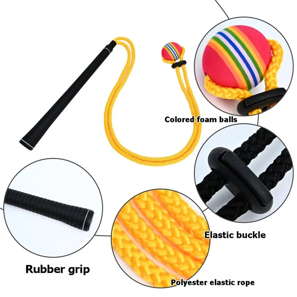 PROMOTION~ Golf Rope Swing Trainer & Aid - Elevate Speed Tempo Flexibility All-Level Warm-Up for Stronger Swings Yellow