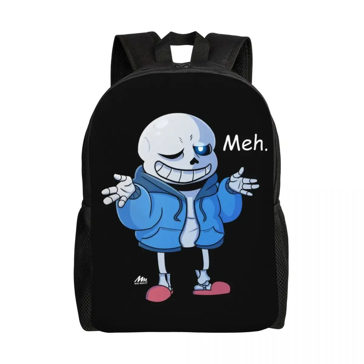 

Custom Meh Sans Backpack for Men Women Waterproof College School Undertale Game Bag Printing Bookbag
