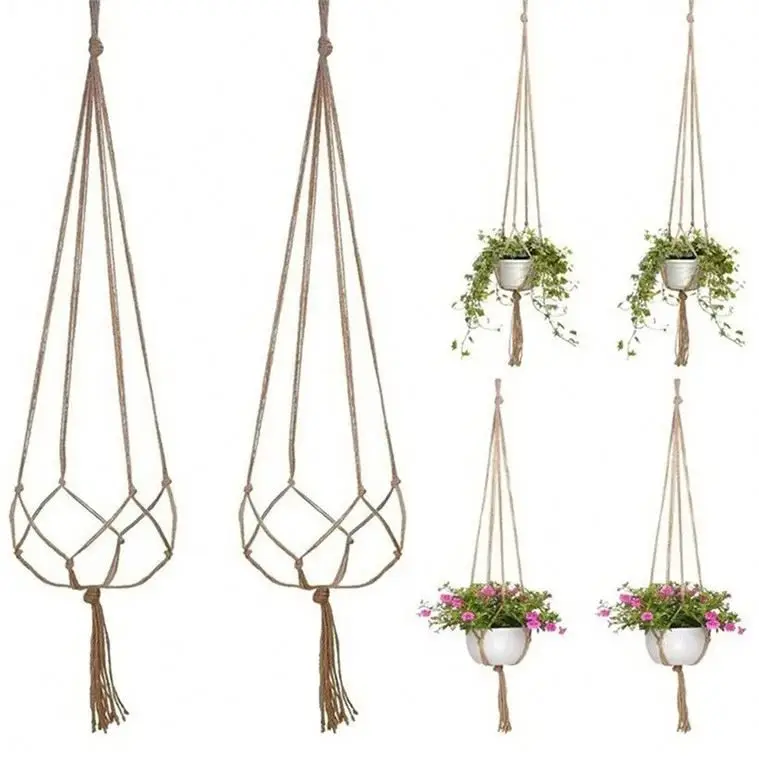 

Wicker Flower Pots Planters 2 Tiers Metal Basket Home Wall Decor Sets Household Simple 14 in Coco Hanging