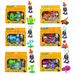Plants vs Zombies 2 Cactus Peashooter Coconut Cannon A.K.E.E Toy Set 6 Style Game Figures Soft Silicone Zombie Birthday Gift Boy